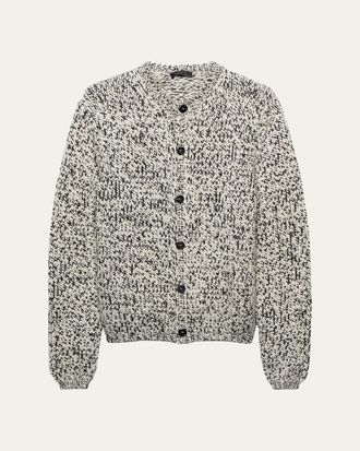 Prada Mens Melange Wool Knit Cardigan