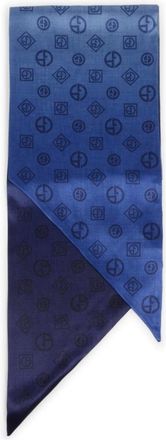 Giorgio Armani Silky Scarves - Heren - Zijden sjaals - Blauw - ONE Size - Accessoires