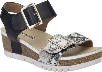 Josef Seibel Womens Quinn 02 Wedge Sandal In Black Snake