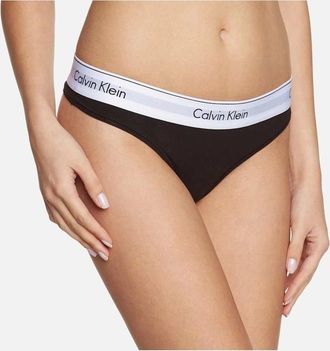 Calvin Klein Womens Modern Cotton Thong, Black - Size: 14