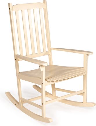 Jonathan Y Designs Seagrove Farmhouse Classic Slat-Back 350-LBS Support Acacia Wood Outdoor Rocking Chair, Almond