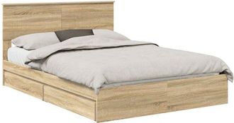 vidaXL Cama Con Almacenamiento Con Cabecera Roble Sonoma 140 X 200 Cm Vidaxl