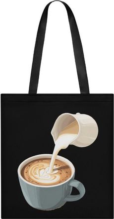 Generic Coffee Prints Tote Bag for Women Men Shoulder Bags Purses Pouch Handbags