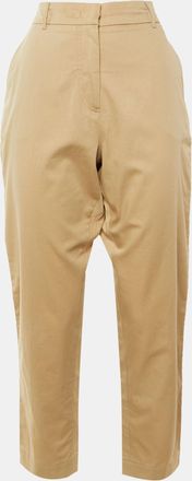 Max Mara Beige Cotton Tapered Trousers