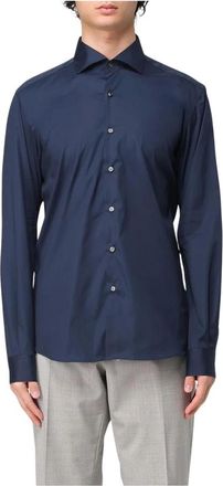 Fay Overhemden, Heren, Blauw, S, Klassiek Wit Overhemd