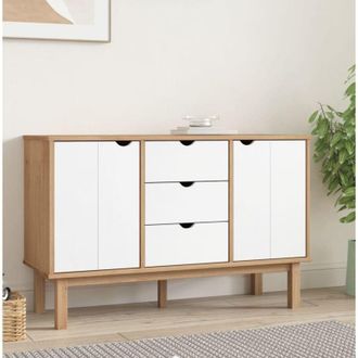 vidaXL Furniture Limited - Aparador Otta Madera Maciza Pino Marr&oacute;n Y