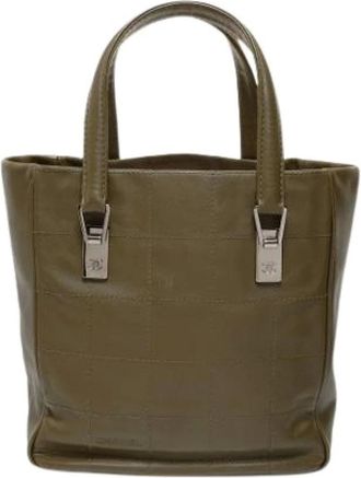Chanel Pre-owned Tote Bags, female, Green, Size: ONE SIZE Pre-owned Chocolate Bar Handbag