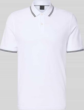 Bugatti Regular Fit Poloshirt mit Logo-Stitching in Weiss, Gr&ouml;&szlig;e XXXL