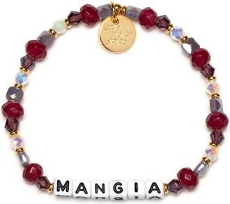 Little Words Project Mangia Beaded Stretch Bracelet in White at Nordstrom, Size Small