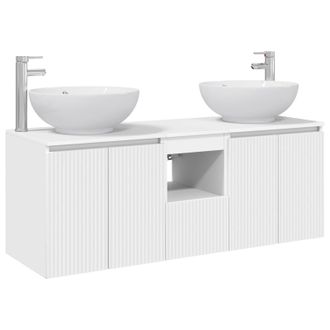 vidaXL Juego De Muebles De Ba&ntilde;o 3 Uds. Blanco 49,5 X 44,5 X 65 Cm Vidaxl