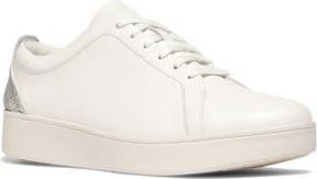 FitFlop Rally Crystal Backtab Leather Sneaker in Urban White/Silver at Nordstrom Rack, Size 6.5