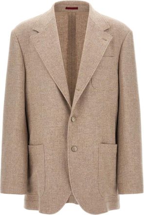 Brunello Cucinelli Panama Deconstructed Blazer - Heren - Jassen - Beige - Maat: 3XL Kasjmier
