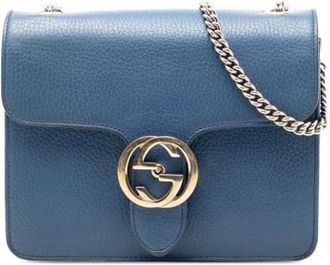 Gucci Pre-owned Cross Body Bag - Dames - Vintage Schoudertas - Blauw - ONE Size - Leer - Vintage