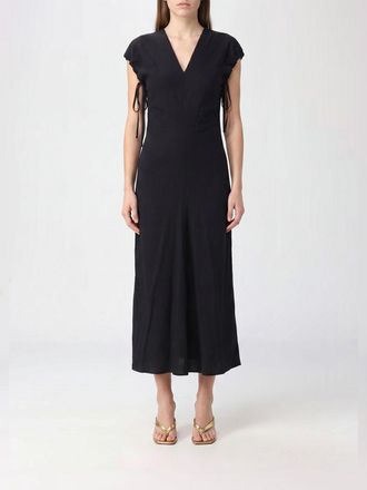 Tela Abito midi a tubino Corinna in misto lino con scollo a V