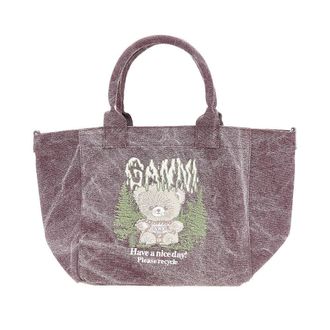 Ganni Small Forest Teddy tote bag Woman One Size