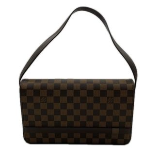 Louis Vuitton Damier Beige Brown Coated Canvas Leather Shoulder Bag (Pre-Owned)
