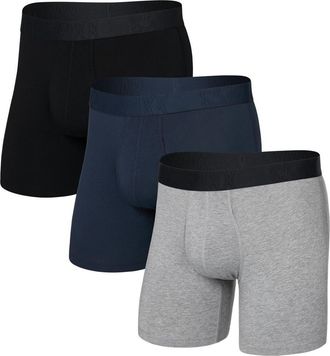 Saxx Assorted 3-Pack DropTemp Cooling Cotton Boxer Briefs in Dark Grey/Ink/Black at Nordstrom, Size X-Large
