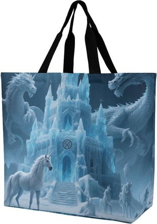 Generic Cold Fort Tote Bag Portable Shopping Bag Large Capacity Shoulder Bags For Work Picnic College