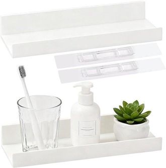 OEM Estanter&iacute;a De Pared Sin Taladro De 27 Cm, Estantes Flotantes Blancos, Estante De Almacenamiento Autoadhesivo Para Cocina, Ba&ntilde;o Y Sala De Estar