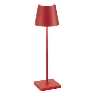 Zafferano L&aacute;mpara de mesa led zafferano roja inal&aacute;mbrica recargable 38 cm