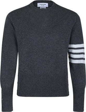 Thom Browne Maglione con dettaglio a 4 righe - Grigio