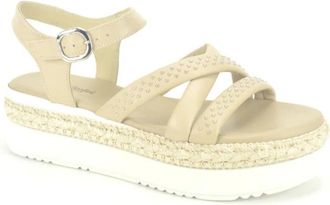 Nero Giardini Beige Sand Studsbandjes Modieuze Stijl - Dames - Sandalen - Beige - 40 EU - Schoenen