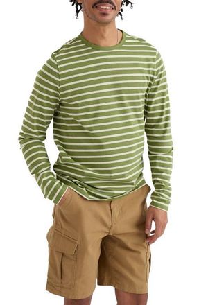 Seasalt Cornwall Sailor Stripe Long Sleeve Organic Cotton T-Shirt in Breton Grasshopper at Nordstrom, Size Xx-Large