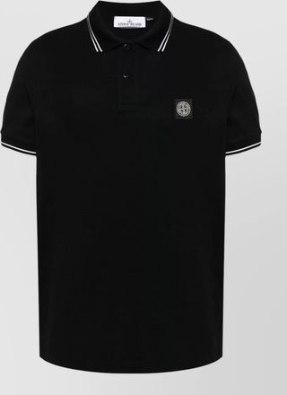 Stone Island slim-fit cotton piqu&eacute; short-sleeve polo shirt