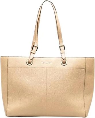 Michael Kors Pre-owned Leren Schoudertas - Dames - Vintage Shopper - Beige - ONE Size - Leer - Vintage