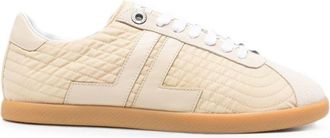 Lanvin Ecru Beige Quilted Sneakers with Logo Detail