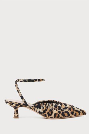 Loeffler Randall Womens Rio Smocked Kitten Heel In Leopard