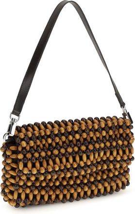 Staud Womens Brown Wood Shoulder Bag