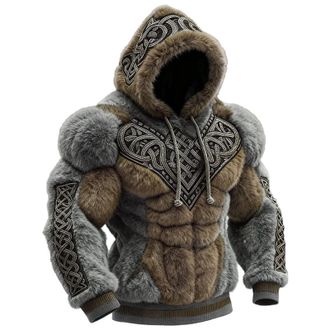 Generic Mens Ugly Christmas Sweatshirt Hoodies Soft Plush, Muscle Pattern Flannel Fuzzy Sherpa Warm Pullovers Ribbed Cuff Funny Novelty Fashion Holiday Partie