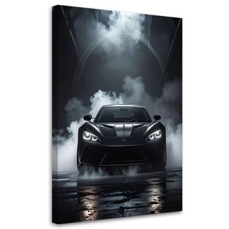 Feeby Cuadro Sobre Lienzo, Coche Deportivo Negro, 80x120