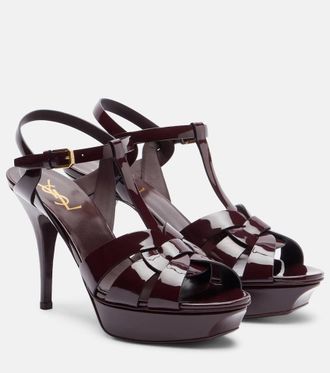 Saint Laurent Tribute 105 patent leather platform sandals