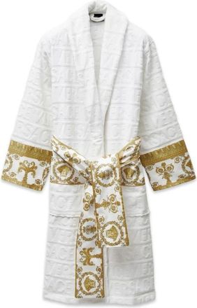 Versace I Heart Baroque Bathrobe - male - Versace - Robes - White - M - Nightwear & Lounge