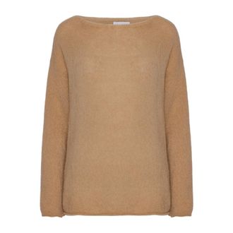 Americandreams Molly LS Star Pullover - Dames - Ronde hals truien - Bruin - S/M - Wol - Truien & Vesten