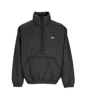 Obey Zwarte Donsjas Mock Neck Studio - Heren - Winterjassen - Zwart - XL - Polyester - Jassen
