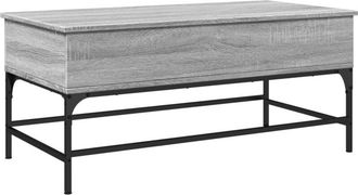 vidaXL Vidaxl - Mesa de centro madera ingeniería metal gris Sonoma 100x50x45 cm