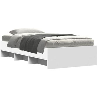 vidaXL Estructura De Cama Madera De Ingenier&iacute;a Blanca 100x200 Cm Vidaxl