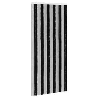 vidaXL Cortina De Insectos De Chenilla Gris Y Negro 100 X 220 Cm Vidaxl