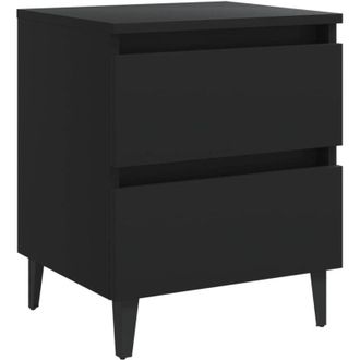 vidaXL Mesita De Noche Madera Contrachapada Negro 40x35x50 Cm Vidaxl