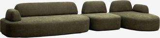 Sklum Sof&aacute; Modular Chaise Longue Derecho De 3 Piezas Con M&oacute;dulo Esquinero Tapizado Giorgia Sklum