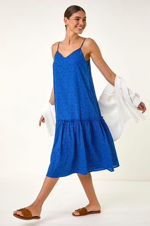 Roman Broderie Frill Tiered Midi Dress