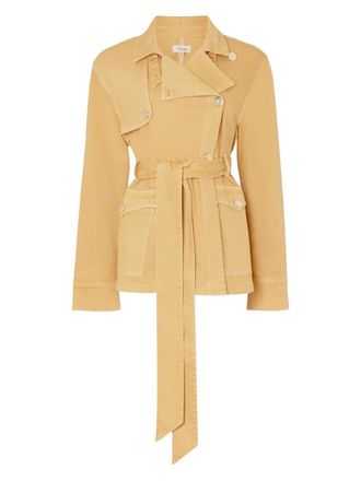 Temperley London belted wrap denim jacket - Brown