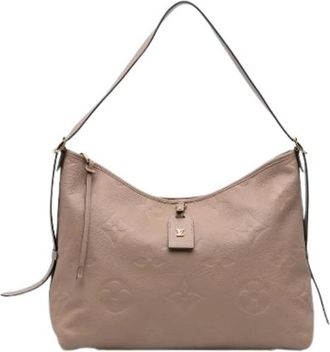 Louis Vuitton Pre-owned Carry All MM - Dames - Vintage Schoudertas - Beige - ONE Size - Leer - Vintage
