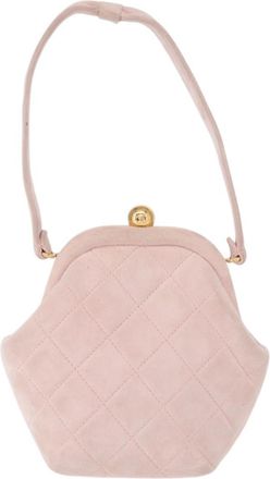 Chanel Vintage Cc Hand Bag Suede Pink Suede Handbag (Pre-Owned)
