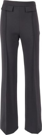 Elisabetta Franchi High-Waist Black Structured Wide-Leg Pants