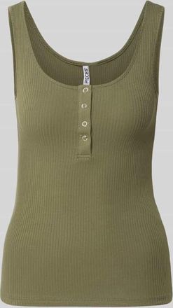Pieces Slim Fit Tank Top aus Bio-Baumwoll-Mix Modell KITTE in Oliv, Gr&ouml;&szlig;e XL