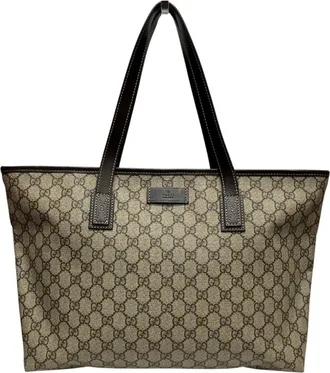 Gucci Beige Gg Supreme Tote Bag (Pre-Owned)